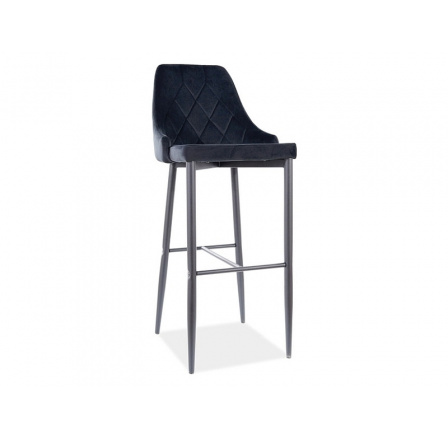 Barová stolička TRIX B Velvet H-1, čierna/čierna Bluvel 19