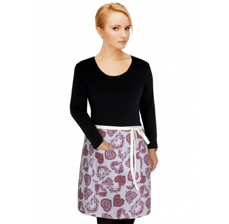 Kuchynská zástera do pása čipkované srdce