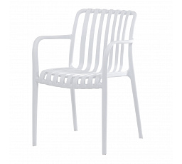 Stolička jedálenská, stohovateľná, biely plast