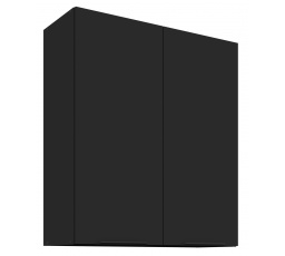 Horná skrinka SIENA - 80 G-90 2F, Čierna mat/Čierna mat