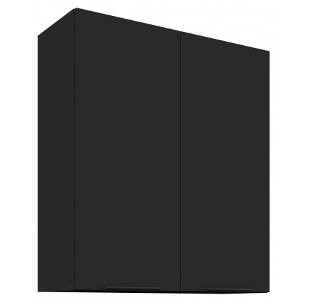 Horná skrinka SIENA - 80 G-90 2F, Čierna mat/Čierna mat