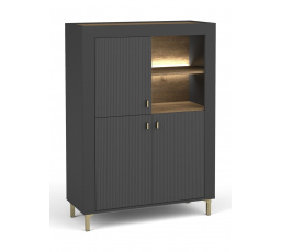 Komoda MOSSA MO5, dub whisky/čierny mat