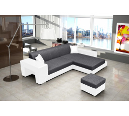 Rohová sedacia súprava Oskar P sivá/biela