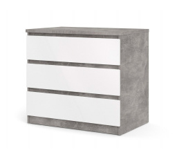 Komoda SIMPLICITY 235, Betón/Biely lesk