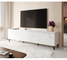 TV komoda ABETO 200, biela matná / biela lesklá