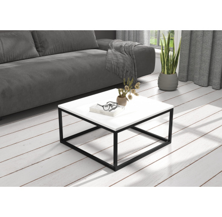 Konferenčný stolík BELTEN 65x65 Čierny+Biely