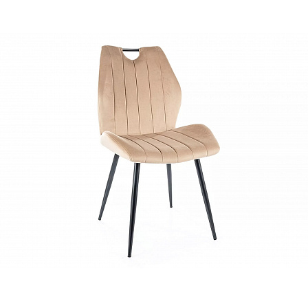 Jedálenská stolička ARCO VELVET, béžový Bluvel 28/čierny mat