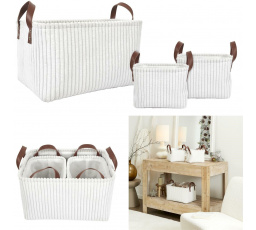 Sada 3 košov Manšester bielej