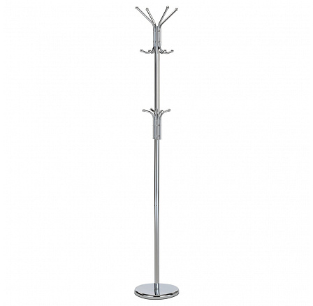 Stojaci vešiak na kabáty, výška 182 cm, kovová konštrukcia, lesklý chróm, nosnosť 10 kg Stojaci vešiak na kabáty, výška 182 cm, kovová konštrukcia, lesklý chróm, nosnosť 10 kg