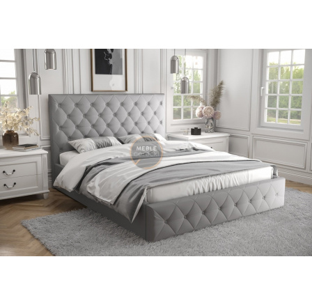 Posteľ ROMA - 160x200, Kovová na plynových zdvihákoch, sivá