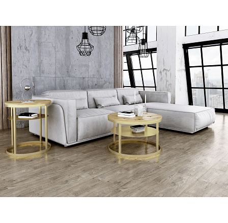 Okrúhly konferenčný stolík Glamour - v rôznych farbách - Dub Artisan, Zlatý