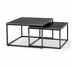 Sada keramických stolíkov TENOR Čierny mramor/Čierny