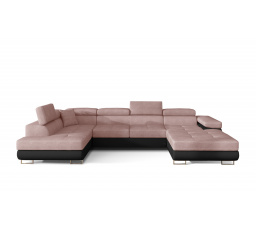 Rohová sedacia súprava v tvare U RODRIGO, ľavá, Omega 91/Soft 11