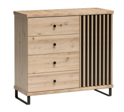Komoda CALI C-5, Artisan/čierny mat