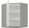 Kuchynská horná skrinka BOLZANO 58x58-GN-72-1F, Biely lesk/Sivá