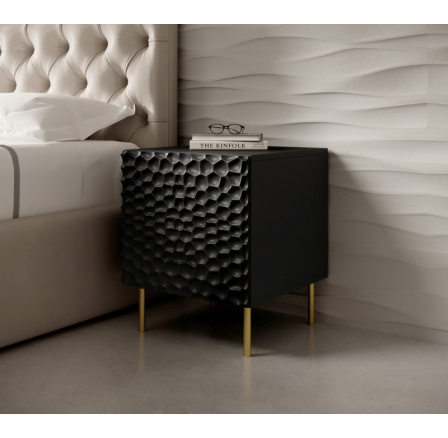 Nočný stolík, matná čierna/matná čierna Nočný stolík, matná čierna/matná čierna