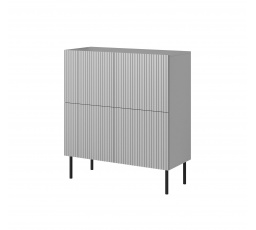 Komoda ASENSIO KM-2, svetlosivá/čierna