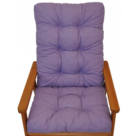 Vankúš na záhradné kreslo s mašľou - látka fialová melír