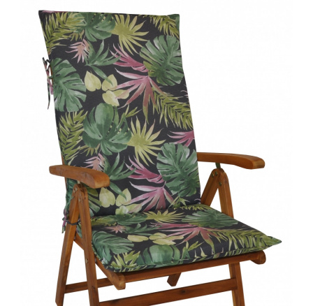 Vankúš pre záhradnú stoličku z teakového dreva UNI high - UNIKO list Monstera