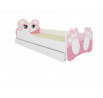 Posteľ s matracom a zásuvkou BEAR PINK 140x70 Ružová