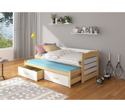 Dvojlôžko TIARRO 200x90 Borovica Prírodná+Biela