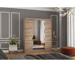 Šatní skriňa s posuvnými dverami a zrkadlom KANSAS 180 Truffle+Truffle