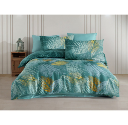 Francúzske obliečky Satén 220x220, 70x90cm Paloma green