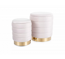 Taburet BRITTA, Svetlo béžová Velvet