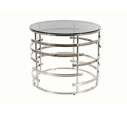 Konferenčný stôl LIVIA, Dymové sklo/Strieborná