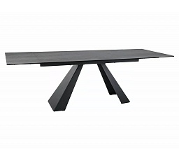 Jedálenský stôl SALVADORE CERAMIC, Pietra di Savoia svetlo šedý mat/Čierny mat