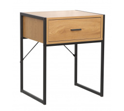 Nočný stolík prírodný dub/čierny rám SN10-FXJG