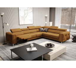 Rohová sedacia súprava s funkciou, relax ORION I 325x255 cm - pravá, oranžová