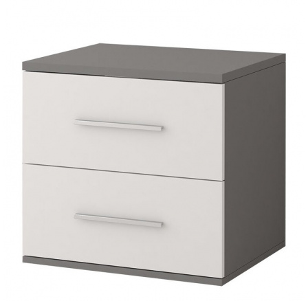 Nočný stolík OMEGA II - 22, Sivá/Biela
