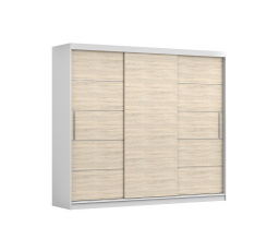 Šatníková skriňa ALBA, Biela/Dub Sonoma