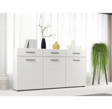 Komoda Elodie biela/biely lesk