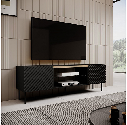 TV komoda ONDA EF, čierna / dub artisan TV komoda ONDA EF, čierna / dub artisan