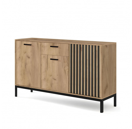 Komoda LAMINO KM-1, Dub Craft/Čierna