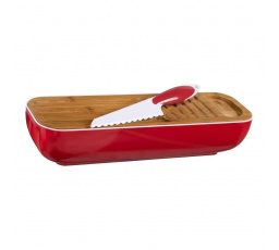 Sada 3v1 doska, nádoba s nápisom a červený nôž