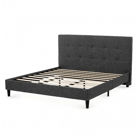 Dvoulůžková postel, látka, šedá, BED-M180 GREY2 Dvoulůžková postel, látka, šedá, BED-M180 GREY2