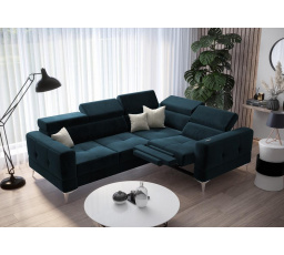 Rohová sedacia súprava TOSCANIA, relax s funkciou spania 185x250 - modrá, pravá