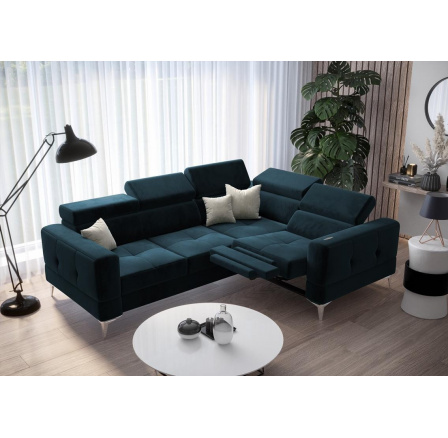 Rohová sedacia súprava TOSCANIA, relax s funkciou spania 185x250 - modrá, pravá Rohová sedacia súprava TOSCANIA, relax s funkciou spania 185x250 - modrá, pravá