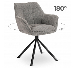 Otočná stolička PEONY Sivá Boucle