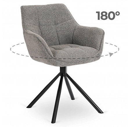 Otočná stolička PEONY Sivá Boucle