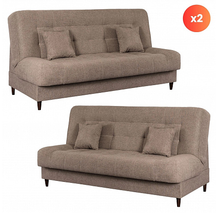 Sada 2x Rozkladacia Pohovka NEPAL Hnedá