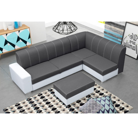 Rohová sedacia súprava MINISTER s Taburetom, Inari 94 + Soft 017, Pravá