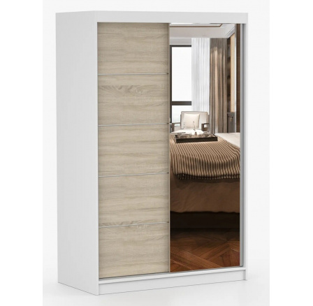 Šatní skriňa NOEMI 05, Biela/Sonoma