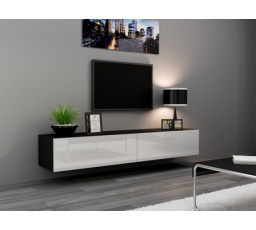 TV komoda VIGO 180, čierna/biela lesklá