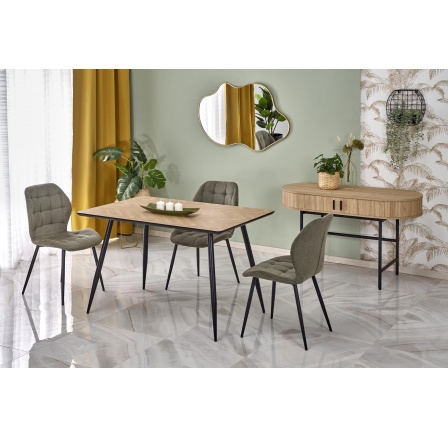 Jedálenský stôl BERTO, Prírodná/Čierna