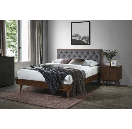 Posteľ CASSIDY 160, Sivá/Orech