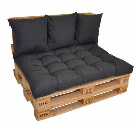 Vankúše pre sadu paletového nábytku EASY - látka tmavosivá